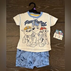 Paw Patrol Infant Boys Short Sleeve T-Shirt and Shorts Set, 2-Piece Size 12M NWT